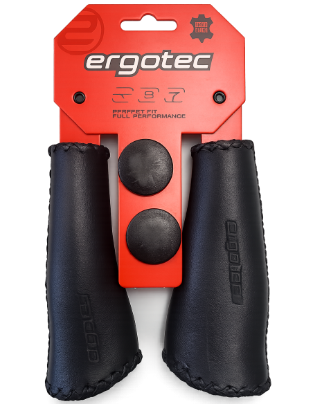 Handvatset Ergotec Monaco 135/135 mm - zwart - leer