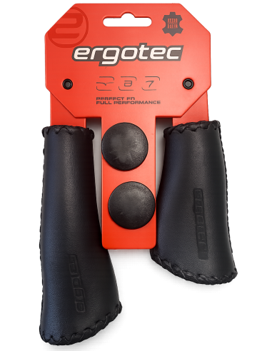Handvatset Ergotec Monaco 135/92 mm - zwart - leer