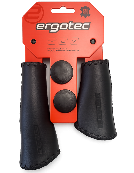 Handvatset Ergotec Monaco 135/92 mm - zwart - leer