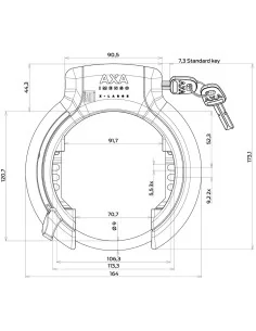 Ringslot Axa Imenso X Large met vaste sleutel - zwart (werkplaatsverpakking) 2