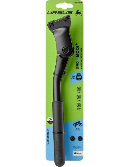 Fietsstandaard 24-28" Ursus Mooi achterbrugmontage - met 40 mm bevestigingsplaat - zwart