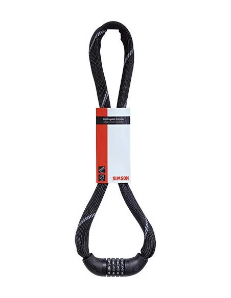 Kettingslot met cijfercode Simson Combo - zwart - 100 cm