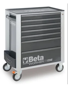 Gereedschapswagen (grijs) Beta Tools C24S met 7 laden en 240-delig assortiment gereedschappen