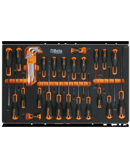 Gereedschapswagen (grijs) Beta Tools C24S met 7 laden en 240-delig assortiment gereedschappen