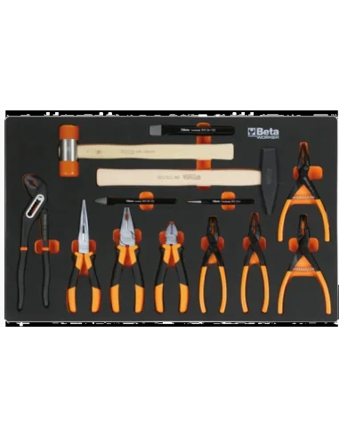 Gereedschapswagen (oranje) Beta Tools C24S met 7 laden en 240-delig assortiment gereedschappen