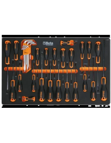 Gereedschapswagen (rood) Beta Tools C24S met 7 laden en 240-delig assortiment gereedschappen