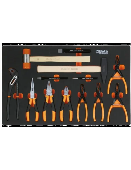 Gereedschapswagen (rood) Beta Tools C24S met 7 laden en 240-delig assortiment gereedschappen