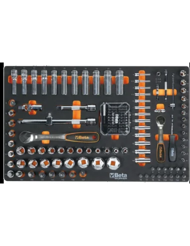 Gereedschapswagen (rood) Beta Tools C24S met 7 laden en 240-delig assortiment gereedschappen