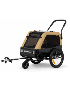 Huisdierentrailer Polisport - M - tot 23 kg - camel/zwart