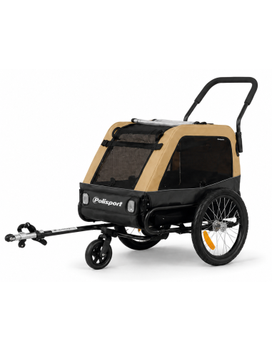 Huisdierentrailer Polisport - XL - tot 45 kg - camel/zwart
