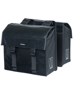Dubbele fietstas Basil Urban Load 48 liter 41 x 18 x 46 cm - zwart reflective