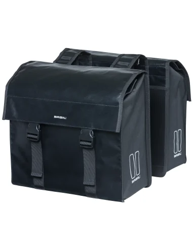 Dubbele fietstas Basil Urban Load 48 liter 41 x 18 x 46 cm - zwart reflective