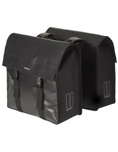 Dubbele fietstas Basil Urban Load 48 liter 41 x 18 x 46 cm - zwart reflective