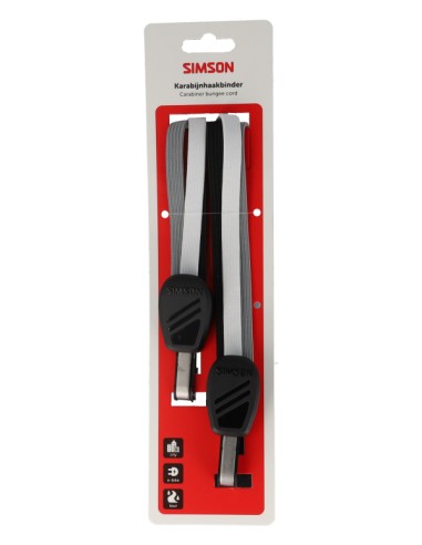 Karabijnhaakbinder Simson 71cm - zwart/wit/grijs