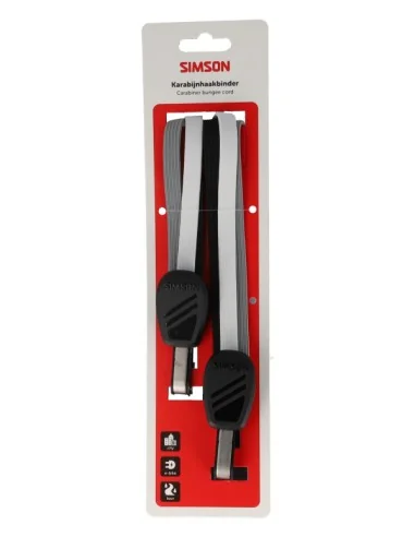 Karabijnhaakbinder Simson 71cm - zwart/wit/grijs