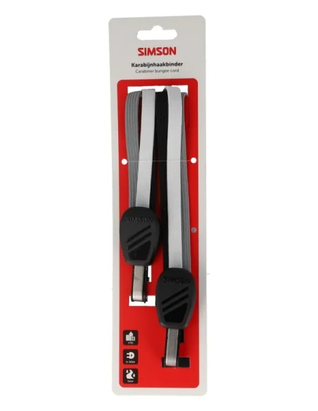 Karabijnhaakbinder Simson 71cm - zwart/wit/grijs