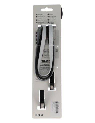 Karabijnhaakbinder Simson 71cm - zwart/wit/grijs
