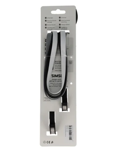 Karabijnhaakbinder Simson 71cm - zwart/wit/grijs