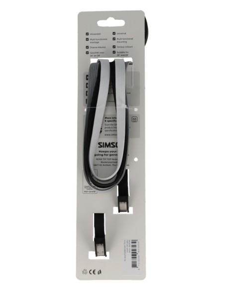 Karabijnhaakbinder Simson 71cm - zwart/wit/grijs
