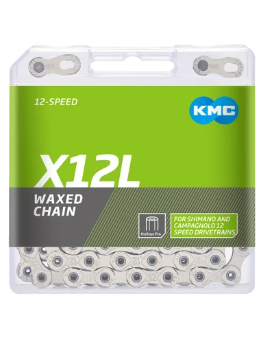 Fietsketting KMC X12L Silver - 126L, waxed