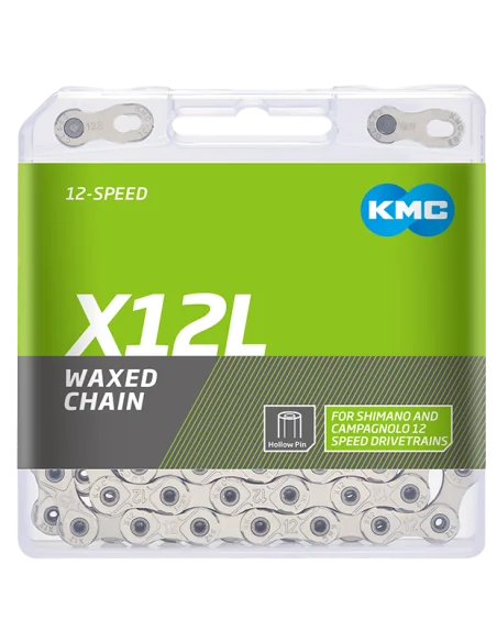 Fietsketting KMC X12L Silver - 126L, waxed