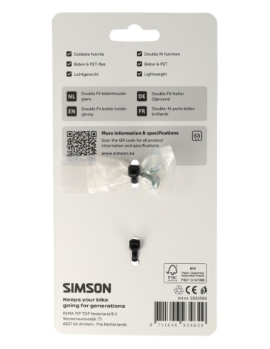 Bidonhouder Simson Double Fit - zwart