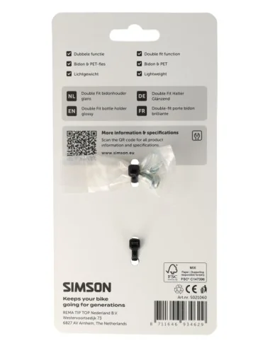 Bidonhouder Simson Double Fit - zwart