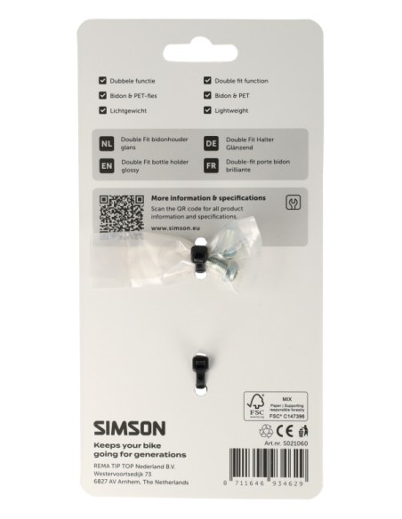 Bidonhouder Simson Double Fit - zwart