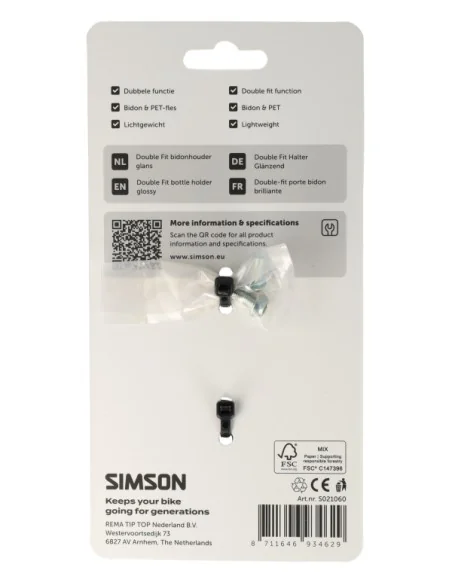 Bidonhouder Simson Double Fit - zwart