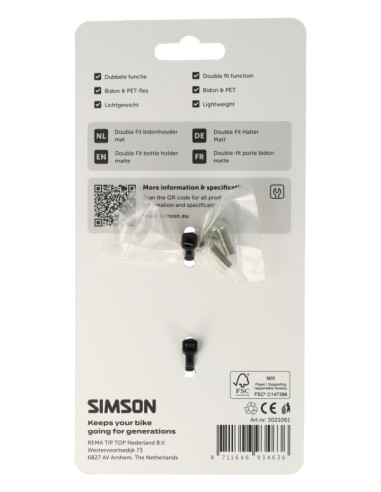 Simson Double Fit fles- en bidonhouder mat zwart