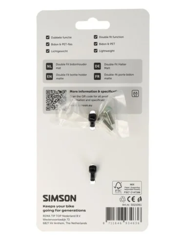 Simson Double Fit fles- en bidonhouder mat zwart