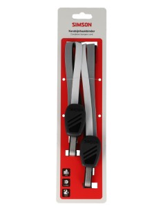 Karabijnhaakbinder Simson 60cm - zwart/wit/grijs