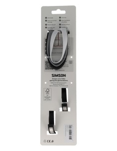 Karabijnhaakbinder Simson 60cm - zwart/wit/grijs 2
