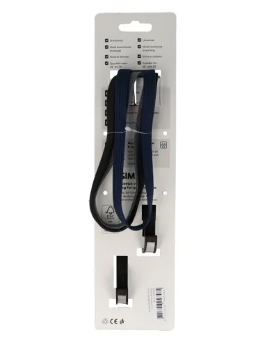 Karabijnhaakbinder Simson 71cm - zwart/blauw/antraciet
