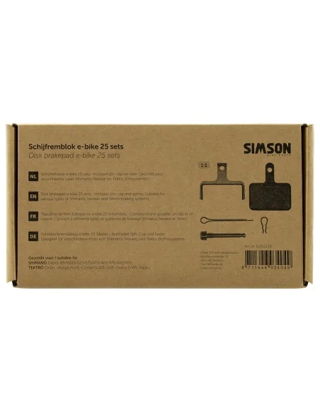 Schijfremblokset Simson E-bike - 25 paar in werkplaatsverpakking