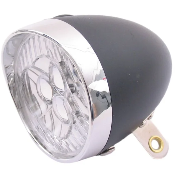 Koplamp Edge Retro 3 Led - Aan/Uit - Incl. Batterijen - zwart/chroom