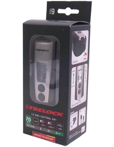 Koplamp Trelock LS950 Control Ion - 70 Lux - Incl. houder