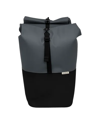 Dubbele fietstas New Looxs Nyborg MIK 2.0 - 34 liter, donkergrijs/zwart
