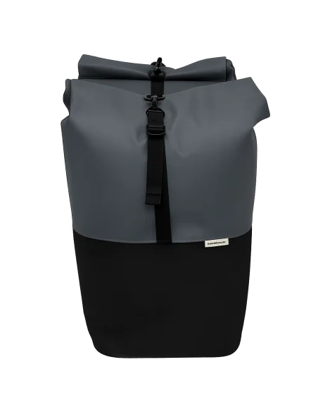 Dubbele fietstas New Looxs Nyborg MIK 2.0 - 34 liter, donkergrijs/zwart