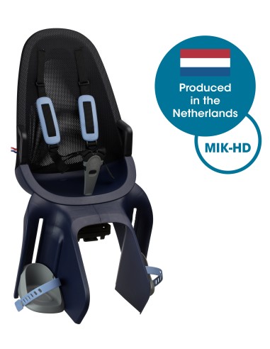 Kinderzitje achter Qibbel Air met MIK-HD drager bevestiging - denim blue