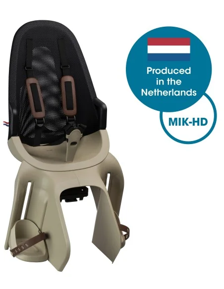 Kinderzitje achter Qibbel Air met MIK-HD drager bevestiging - cappuccino