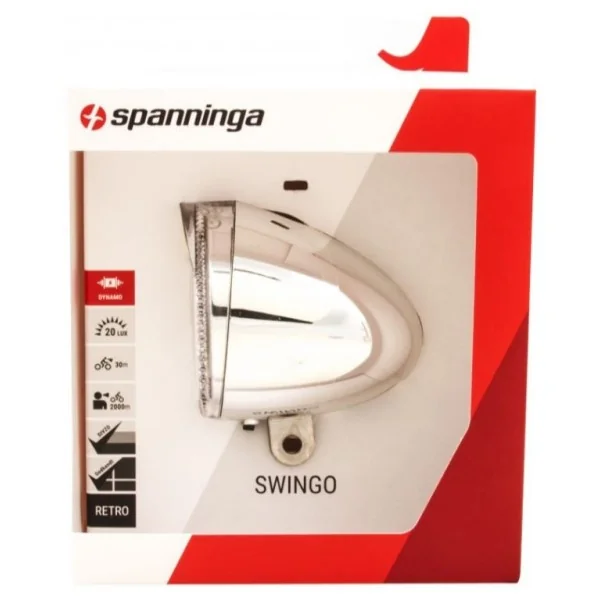 Koplamp Spanninga Swingo XB LED met reflector incl. batterijen - chroom