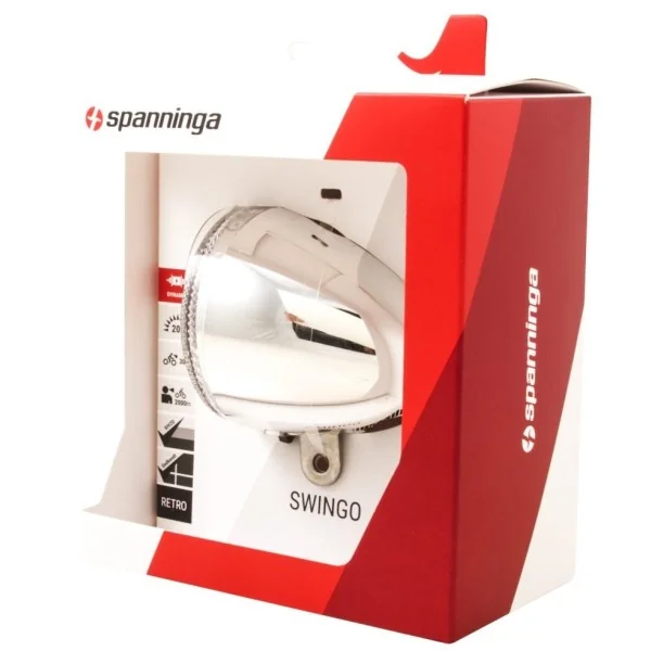 Koplamp Spanninga Swingo XB LED met reflector incl. batterijen - chroom