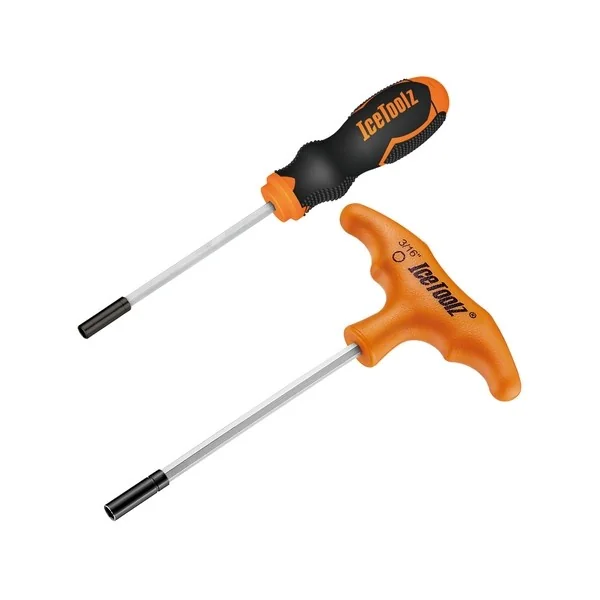 Spaaknippelsleutelset IceToolz 12A5 voor 3/16" (zeskante) nippels