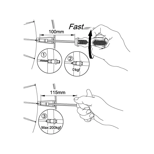 Spaaknippelsleutels IceToolz 12D5 voor 3,6mm (vierkante) nippels