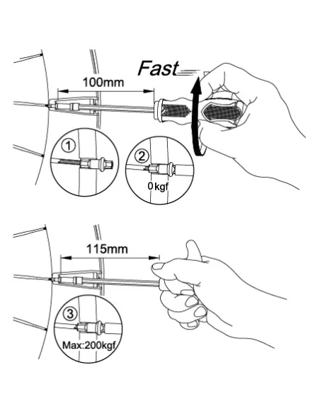 Spaaknippelsleutels IceToolz 12D5 voor 3,6mm (vierkante) nippels
