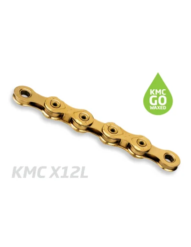 Fietsketting KMC X12L Ti-N Gold - 126L, waxed