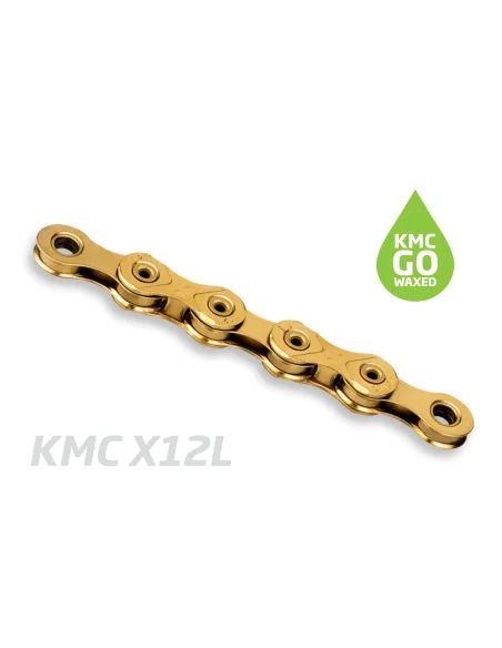 Fietsketting KMC X12L Ti-N Gold - 126L, waxed