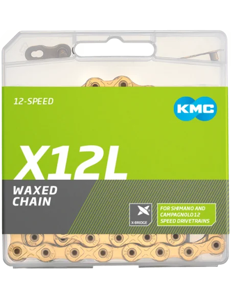Fietsketting KMC X12L Ti-N Gold - 126L, waxed