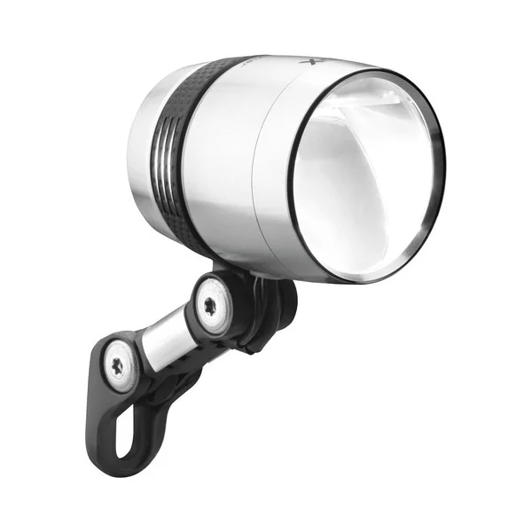 Koplamp Busch & Müller Lumotec IQ-X voor naafdynamo 6-60 Volt - 100 lux - zilver